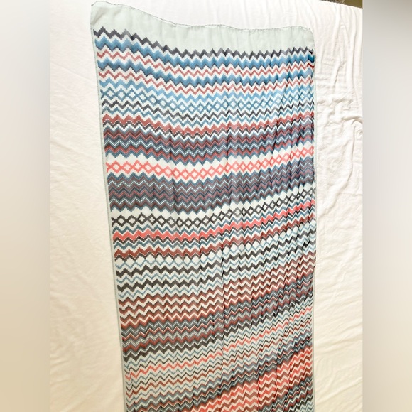 Missoni Orange Label Vintage Classic Chevron Long 100% Silk Scarf Fourth of July - Picture 9 of 9